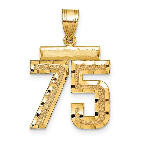 14K Yellow Gold Varsity Collection Medium D/C Pendant Number 75